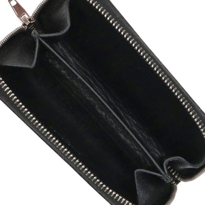 Balenciaga Logo Print Coin Case Black