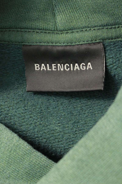 Balenciaga 25AW Numbering Patchwork Pullover Hoodie Green Size S