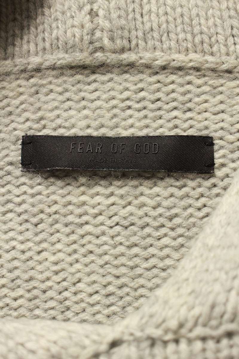 Vintage Fear of God Tops - FEAR OF GOD Knit Hoodie Gray Size L - Authentic Archive