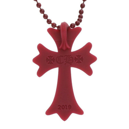 Chrome Hearts CH Cross Rubber Necklace Red Size ONE SIZE