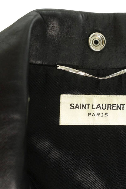 Saint Laurent Paris Classic Leather Jacket Black Size XS