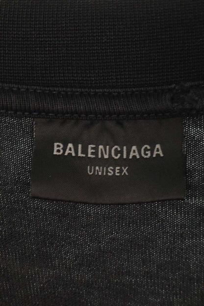 BALENCIAGA Paris Moon Distressed Oversized Tee Black Size S