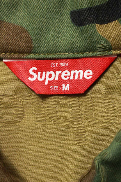 Supreme 25AW Jacquard Logos Denim Trucker Jacket Green x Green Size M