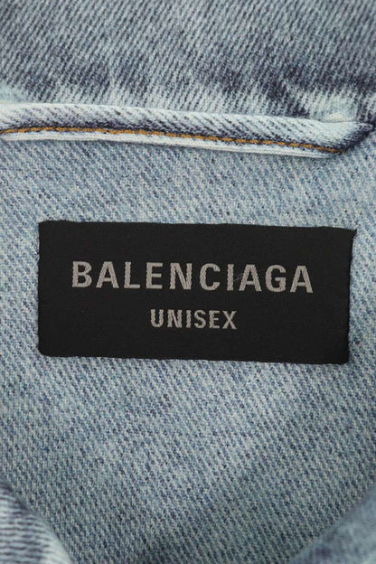 BALENCIAGA 22AW Trompe L'oeil Denim Jacket Blue Size XL