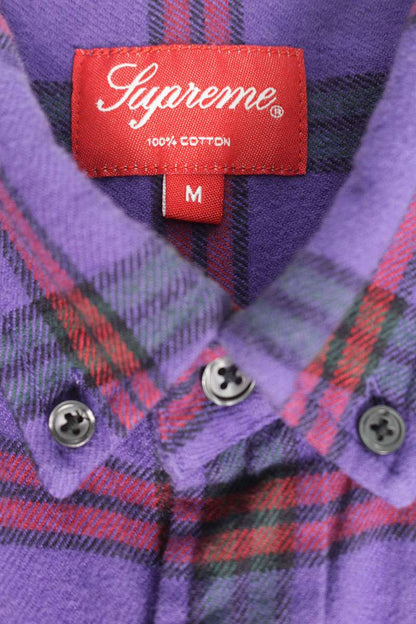 Supreme Tartan Flannel Shirt Purple Size M