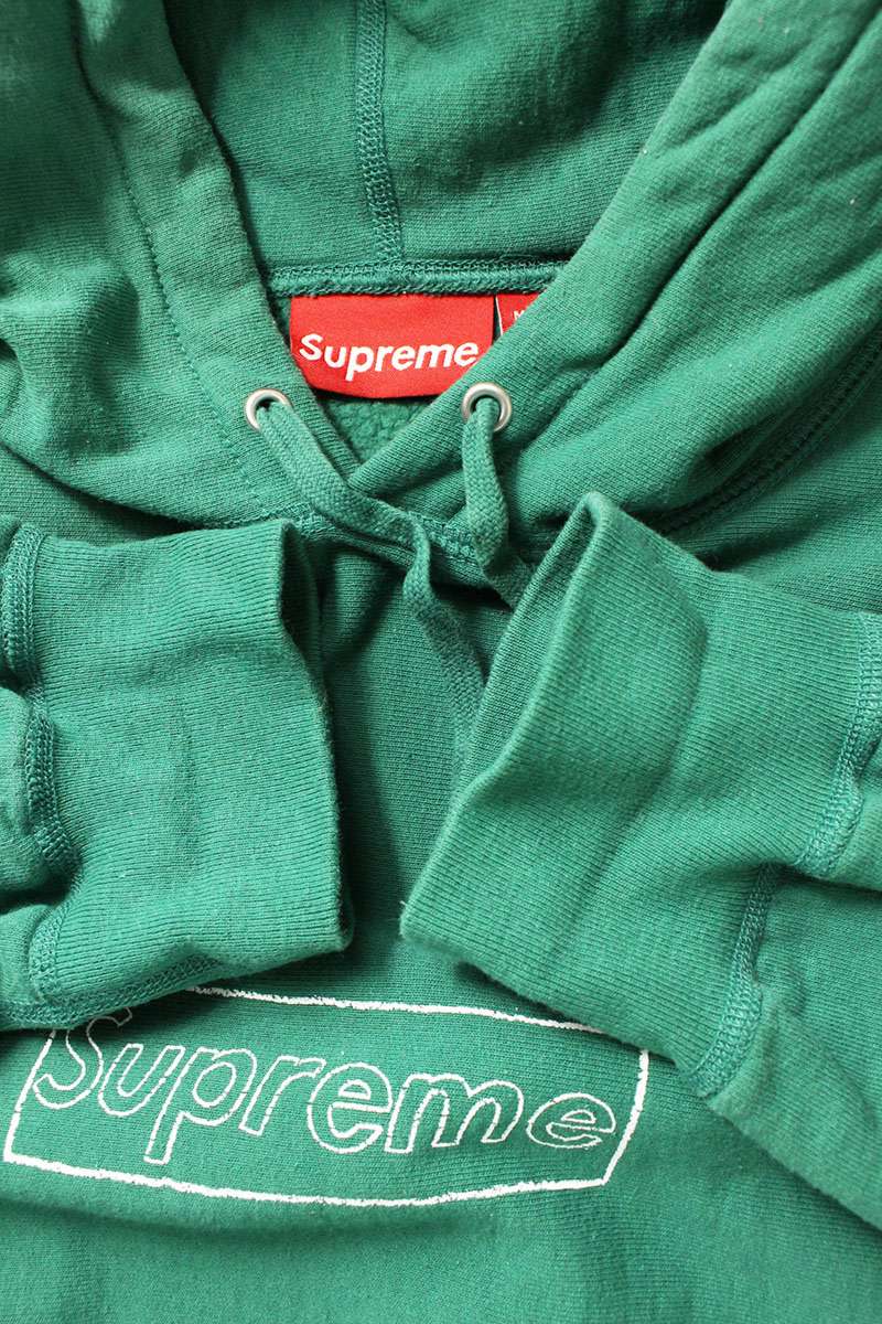 Supreme x Kaws 21SS KAWS Chalk Logo Hooded Sweatshirt Green Size XL