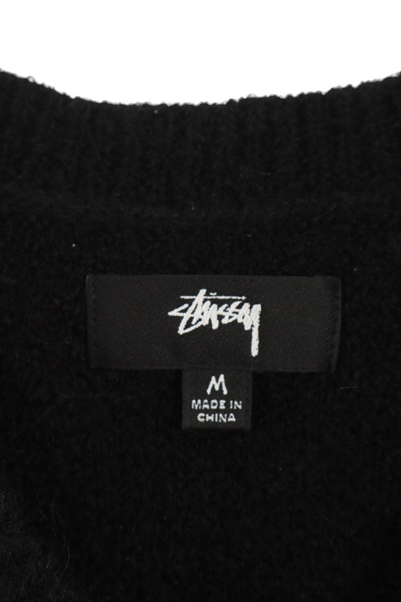 Stussy BRUSHED MOHAIR VEST Black x White Size M