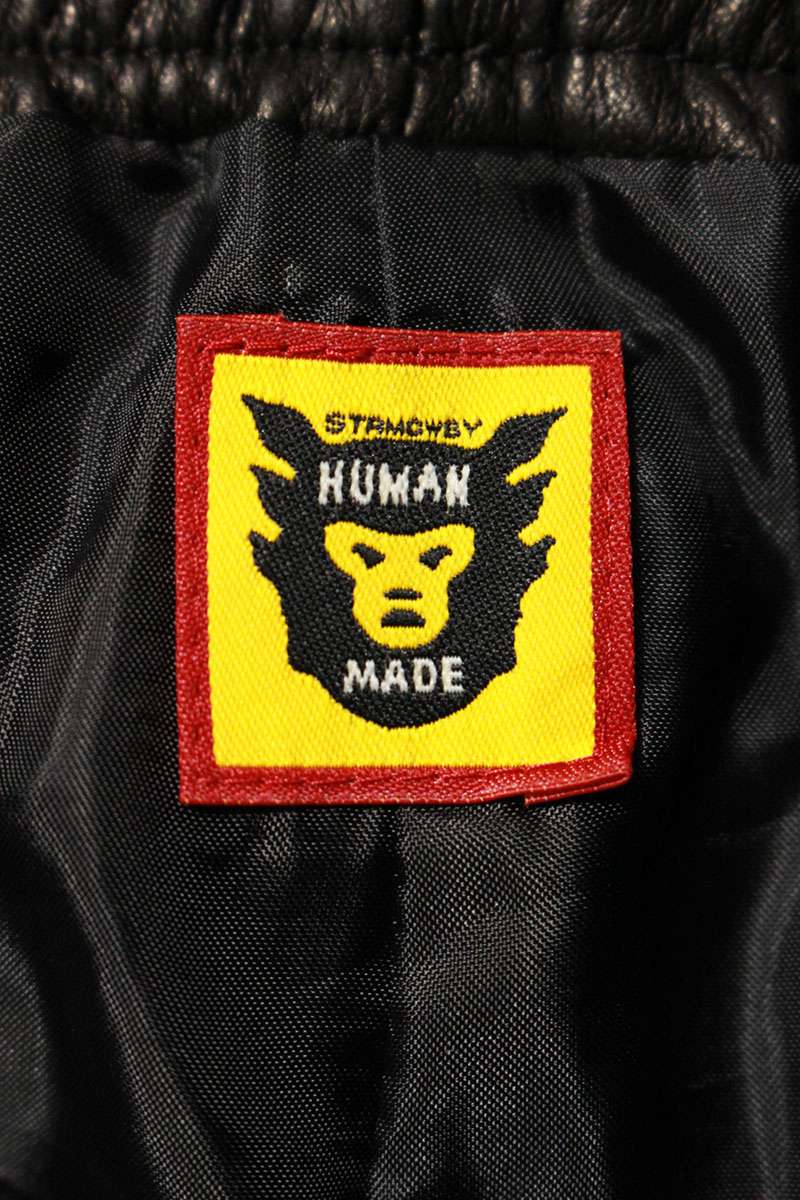 Human Made sideline Leather Long Pants Black Size S