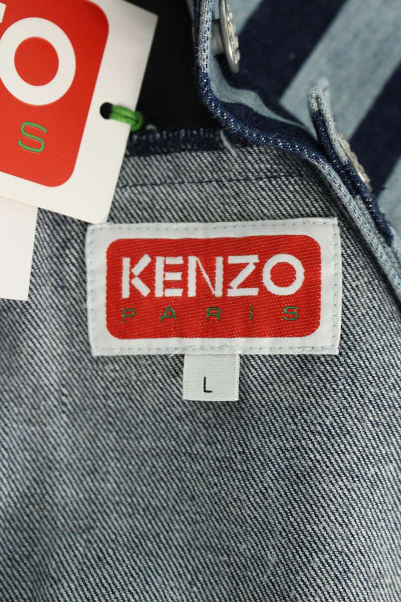 KENZO 24SS Dazzle Stripe Denim Trucker Jacket Blue Size L
