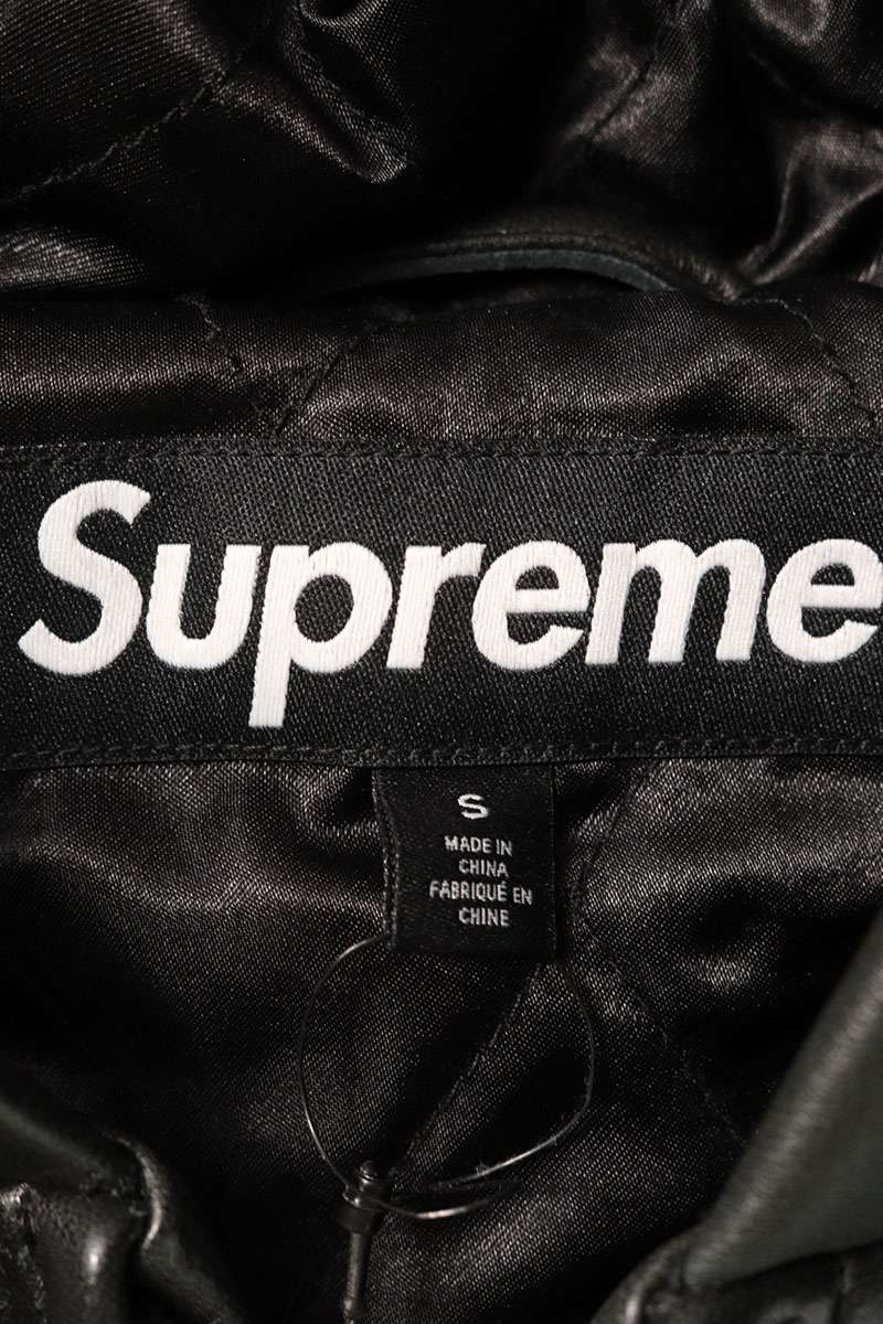 Supreme 25SS Studded Hooded Leather Jacket Black Size S