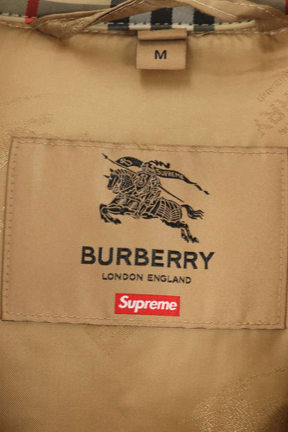 Supreme x Burberry 22SS Shearling Collar Down Puffer Jacket Beige Size M