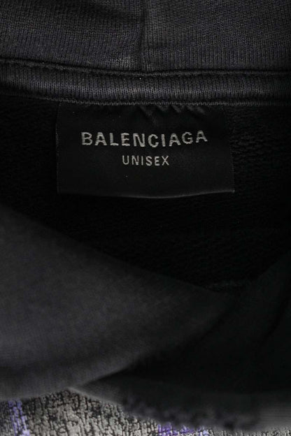 Balenciaga 23AW Patchwork Pullover Hoodie Black Size 3