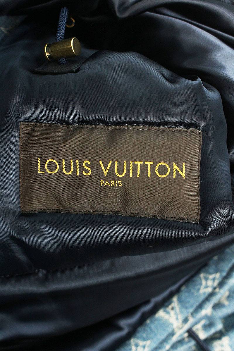 SUPREME LOUISVUITTON 17AW Denim Fur N-3B Coat Blue Size 44
