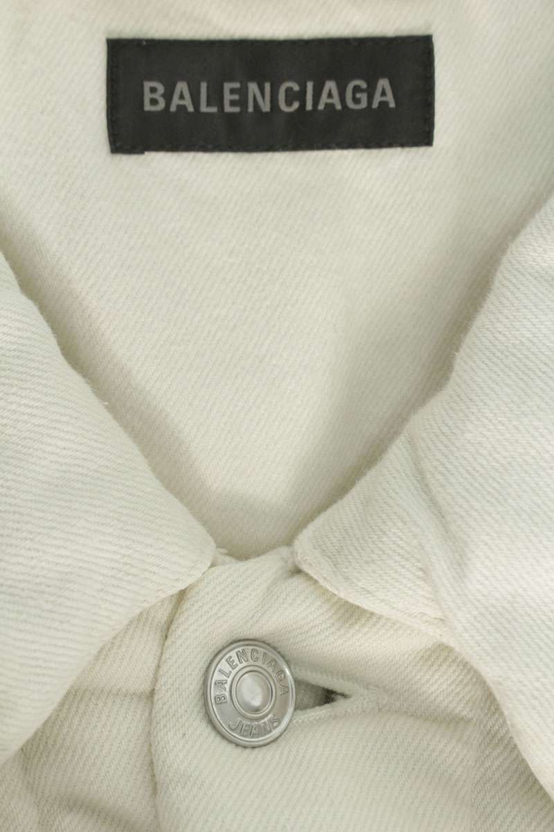 Balenciaga 22AW Oversized Denim Jacket White Size XS