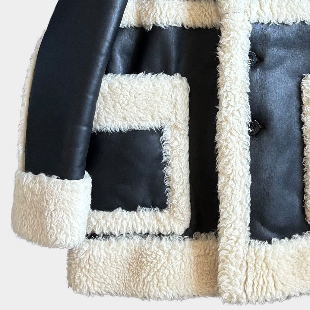 SACAI 22AW Leather Coat Black Size 1