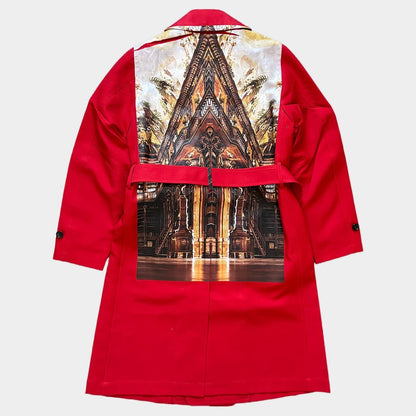 COMME DES GARCONS HOMME PLUS 24SS Trompe-l'oeil Trench Coat Red Size XS