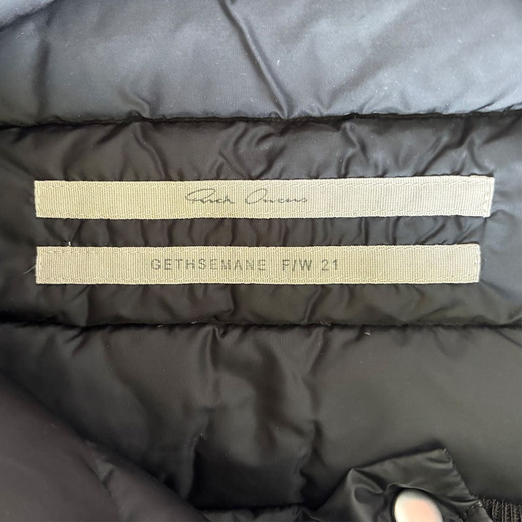 RICK OWENS 21AW Down Coat Black Size 48