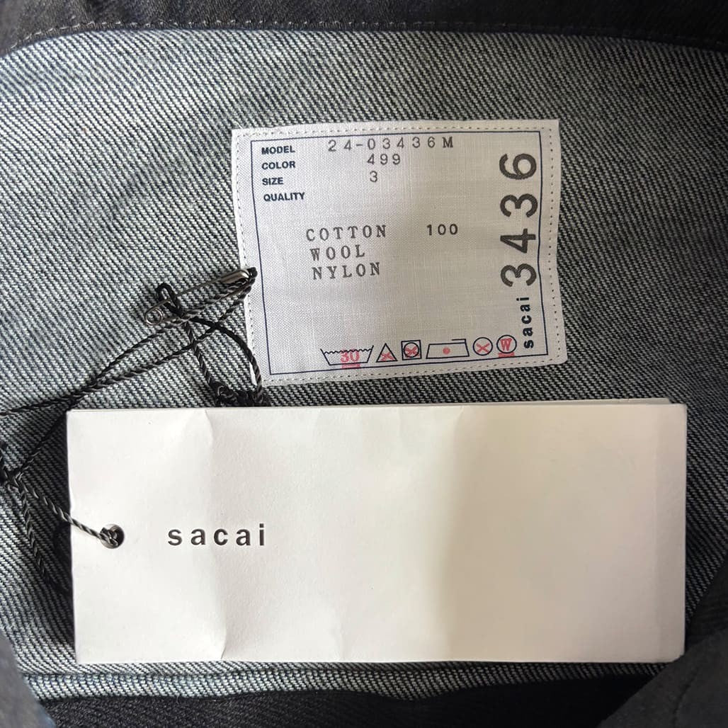 SACAI 24AW Denim Jacket Black Size 3