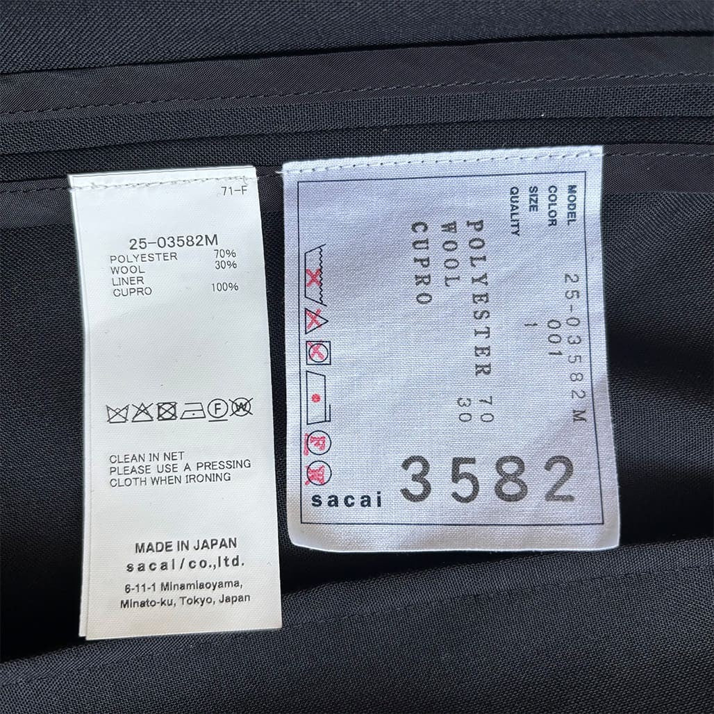 SACAI 25SS Jacket Black Size 1