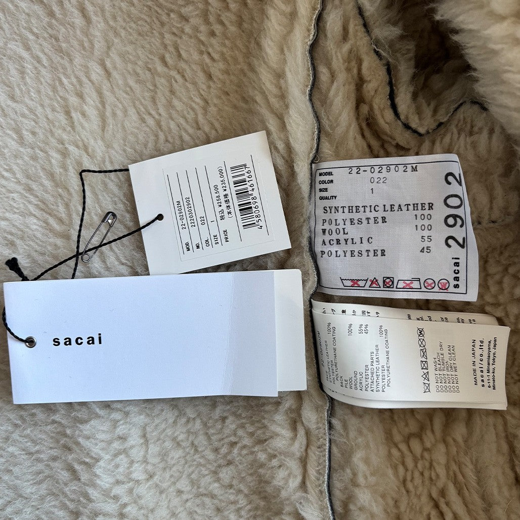 SACAI 22AW Leather Coat Black Size 1