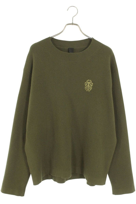 Vintage Chrome hearts Tops - Chrome Hearts Dagger Cashmere Knit Sweater Green Size L - Authentic Archive