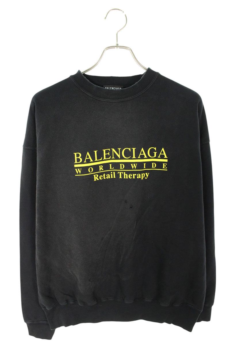 Balenciaga Vintage Logo Print Sweatshirt Black Size S