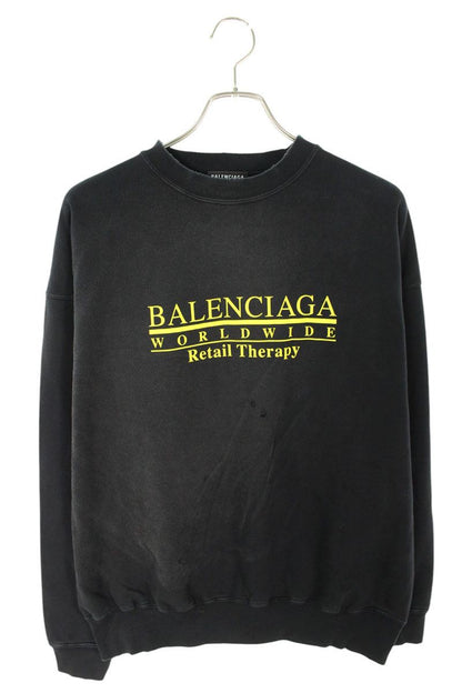Balenciaga Vintage Logo Print Sweatshirt Black Size S
