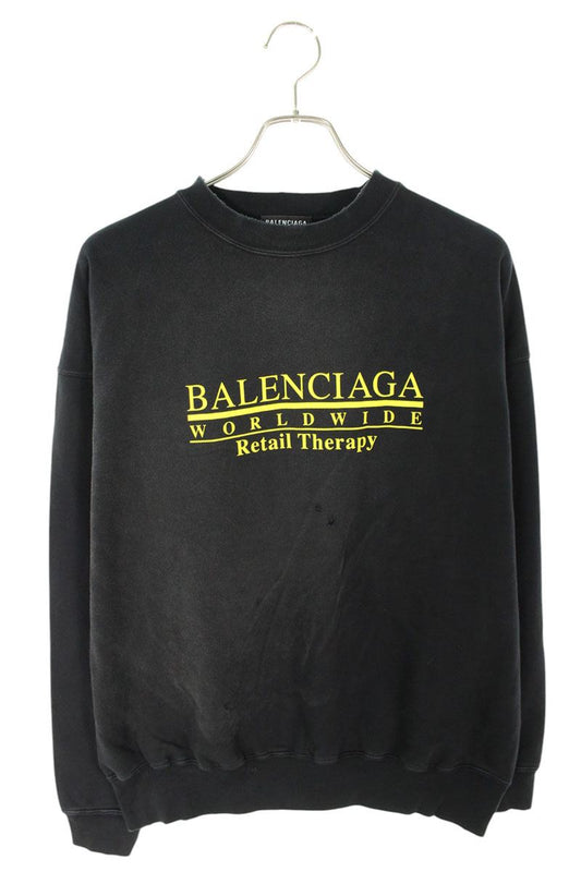 Balenciaga Vintage Logo Print Sweatshirt Black Size S