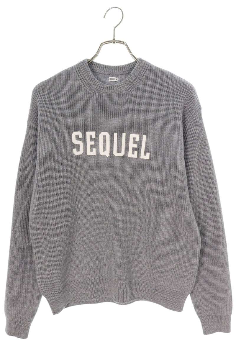 SEQUEL 23AW Logo Knit Sweater Gray Size S