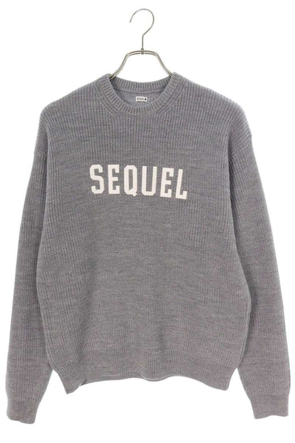 SEQUEL 23AW Logo Knit Sweater Gray Size S
