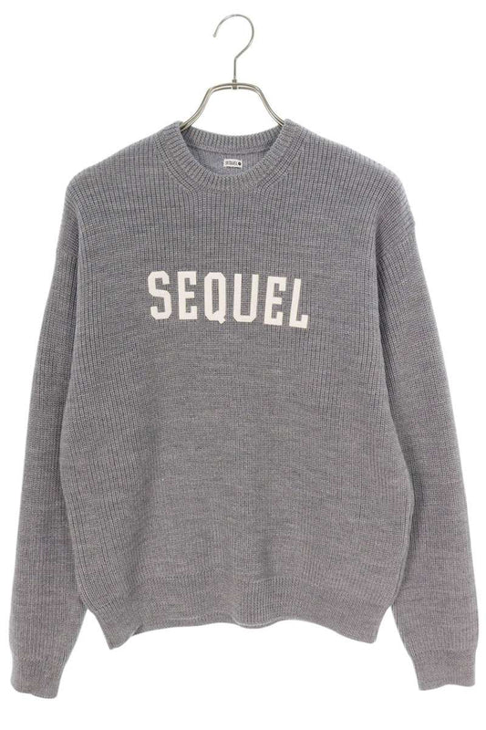 SEQUEL 23AW Logo Knit Sweater Gray Size S