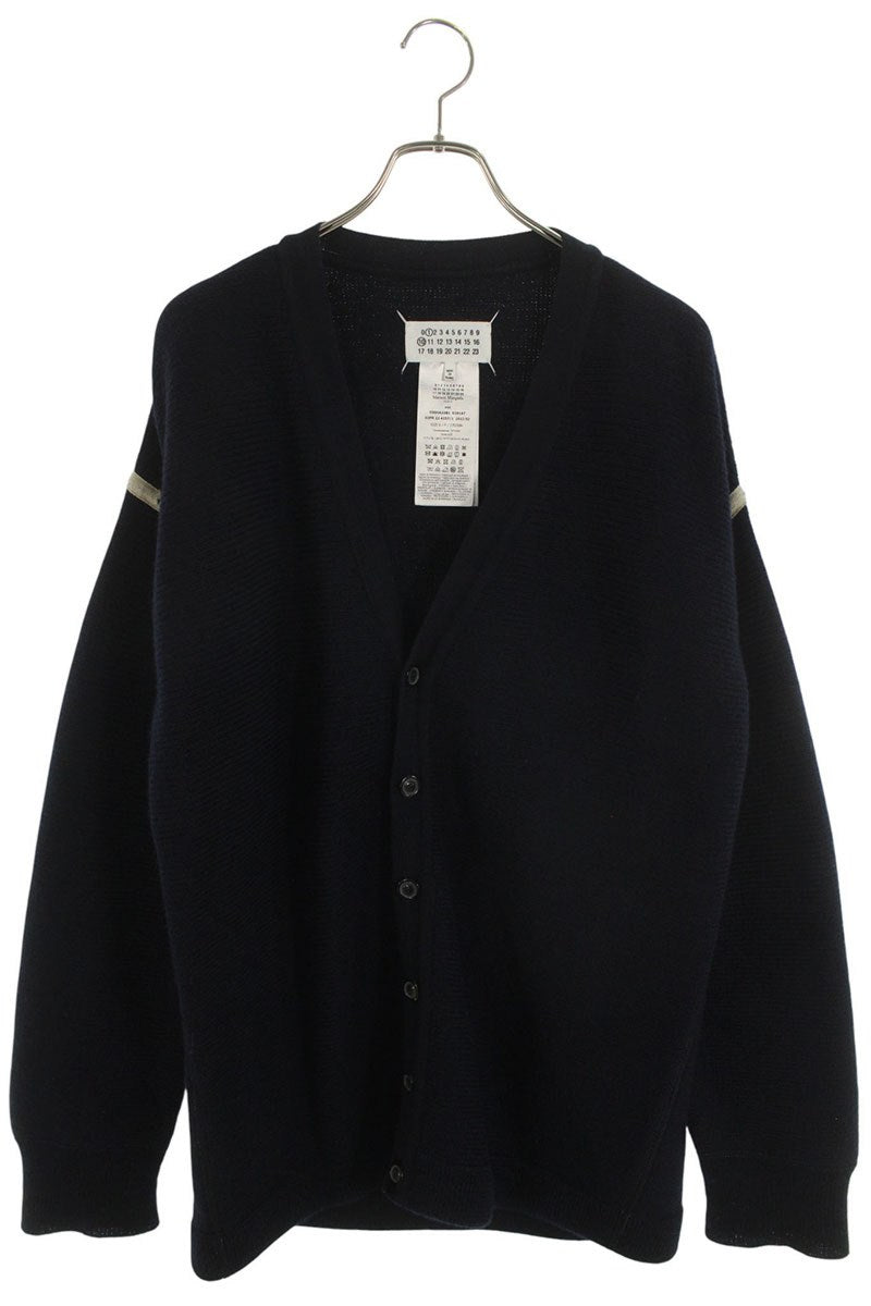 Maison Margiela 22AW Distressed Denim Elbow Patch Cardigan Blue Size S