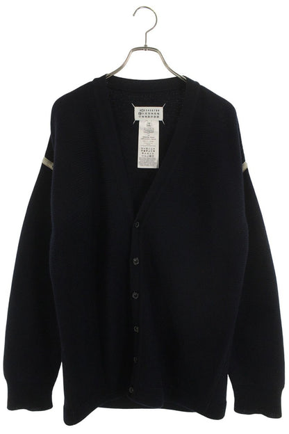 Maison Margiela 22AW Distressed Denim Elbow Patch Cardigan Blue Size S