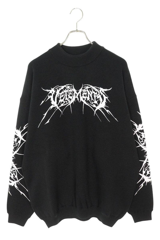 Vetements 25SS Logo Knit Sweater Black x White Size M