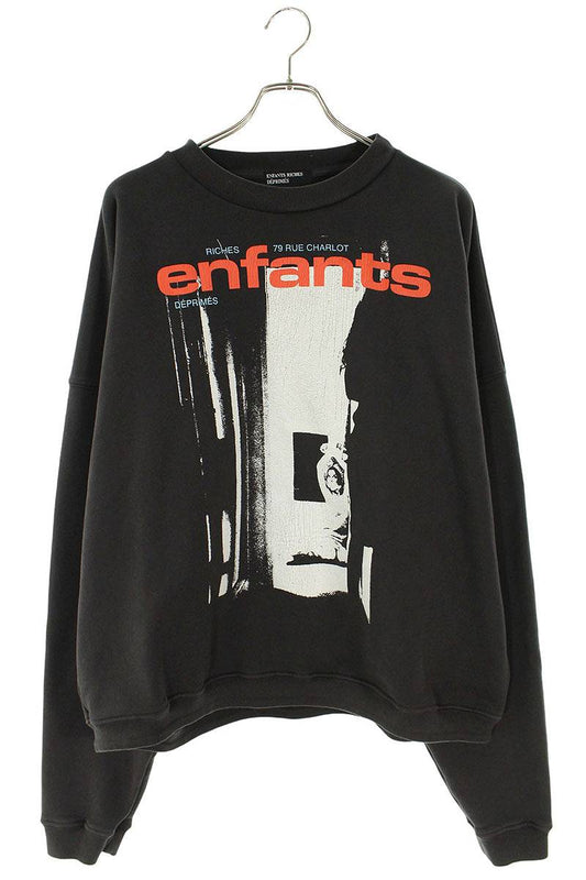 Vintage Enfants Riches Deprimes Tops - ENFANTS RICHES DEPRIMES Logo Print Sweatshirt Black Size L - Authentic Archive