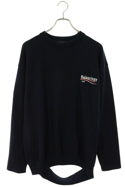 Balenciaga Logo Knit Sweater Blue Size S