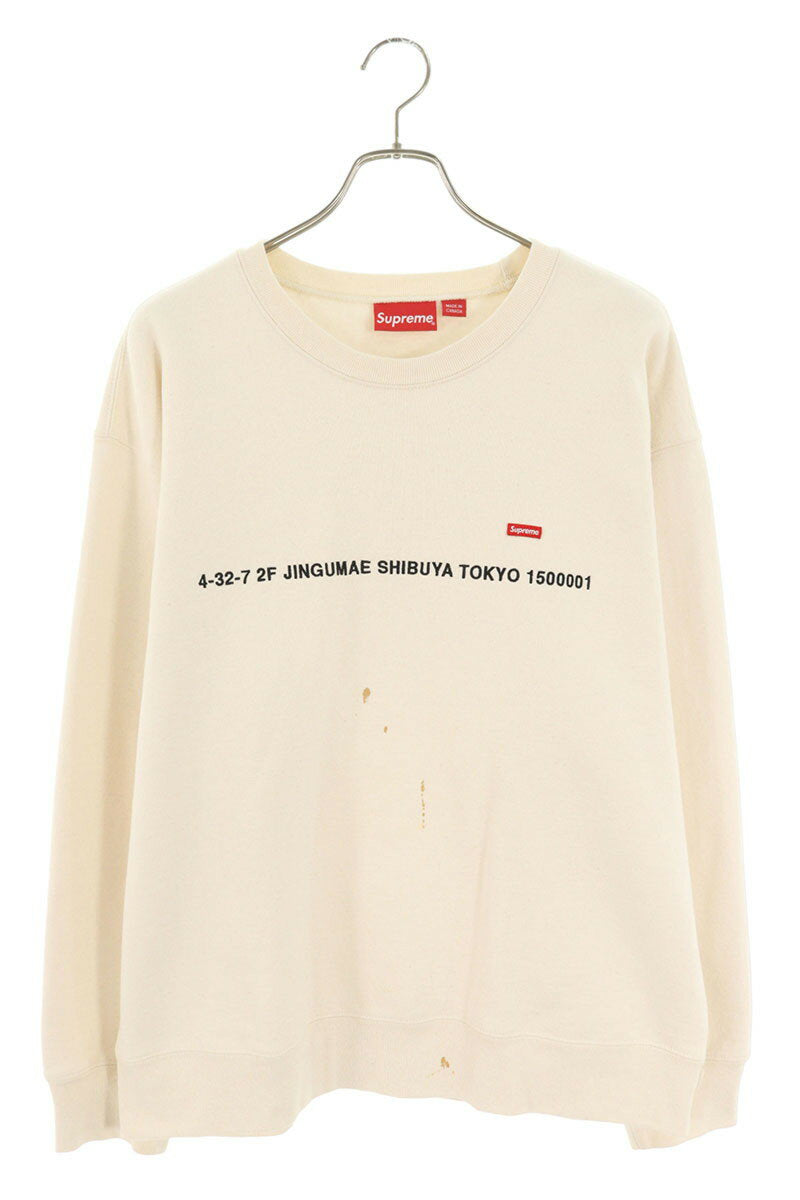 Supreme 22AW Shop Small Box Crewneck Shibuya Logo Sweatshirt White Size L