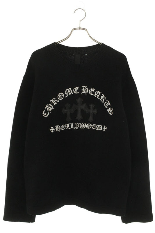 Vintage Chrome hearts Tops - Chrome Hearts SAILIN ON CHSMR Logo Embroidered Knit Sweater Black Size M - Authentic Archive