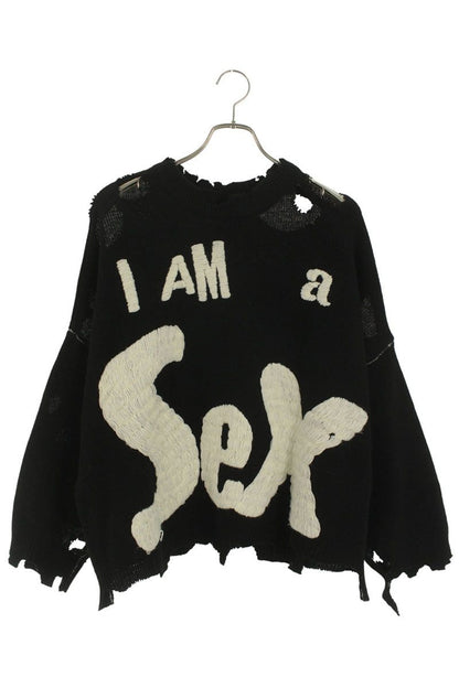 Saint Michael Pistols Distressed Knit Sweater Black Size S