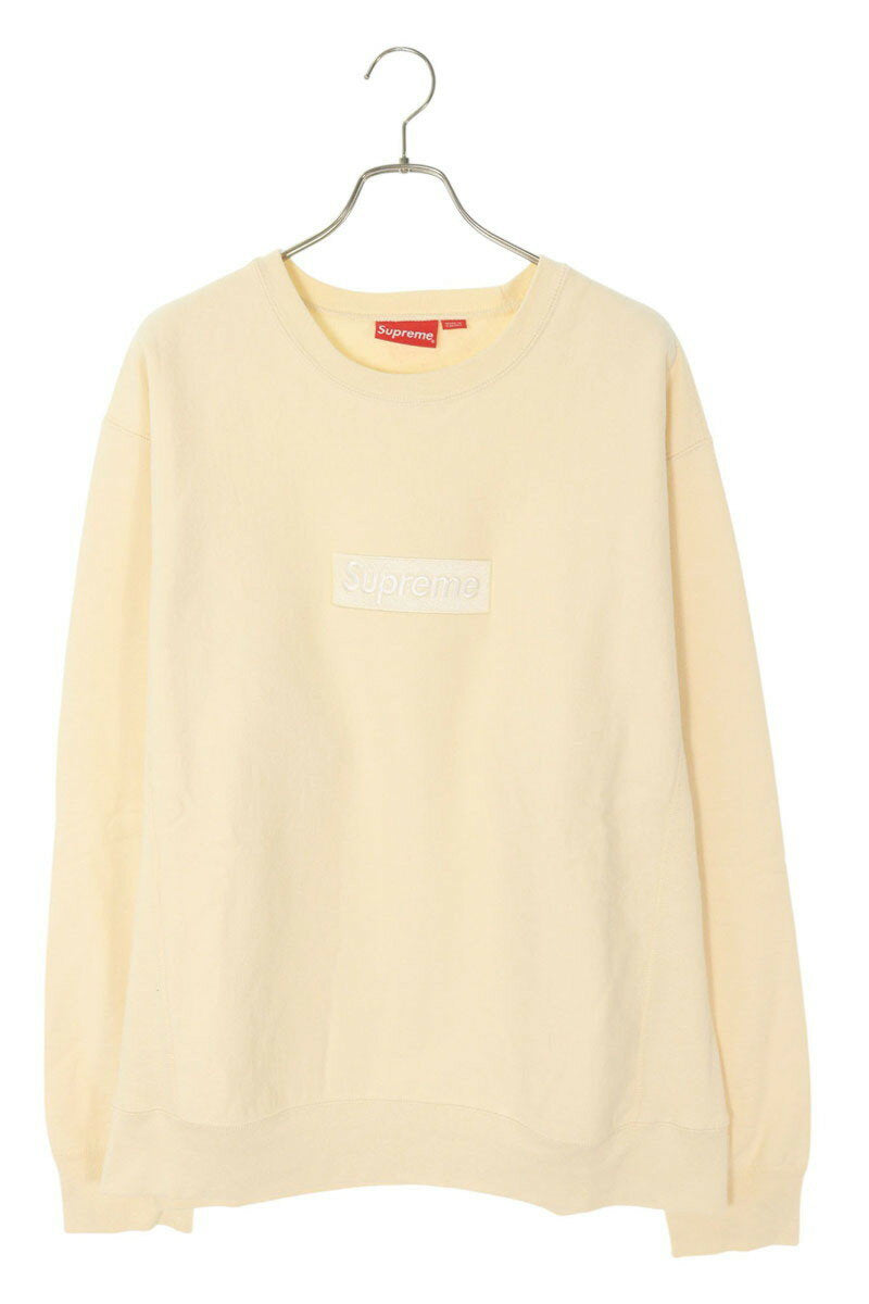 Supreme 18AW Box Logo Crewneck Logo Crewneck Sweatshirt Beige Size XL