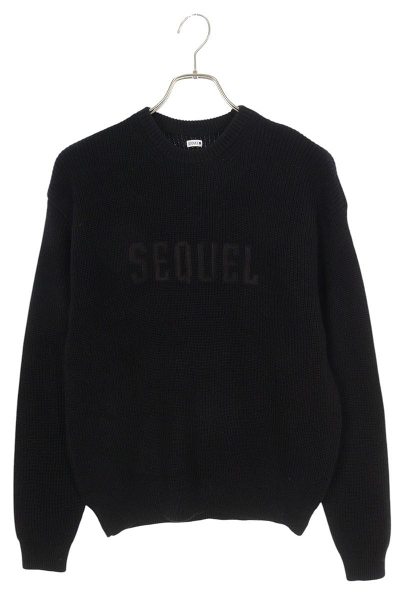 SEQUEL 23AW Logo Embroidered Knit Sweater Black Size S