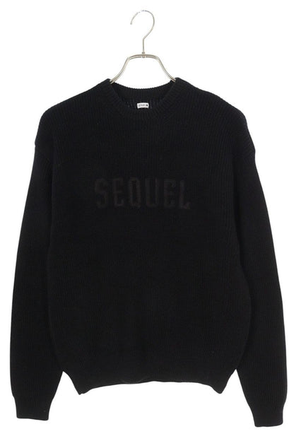 SEQUEL 23AW Logo Embroidered Knit Sweater Black Size S