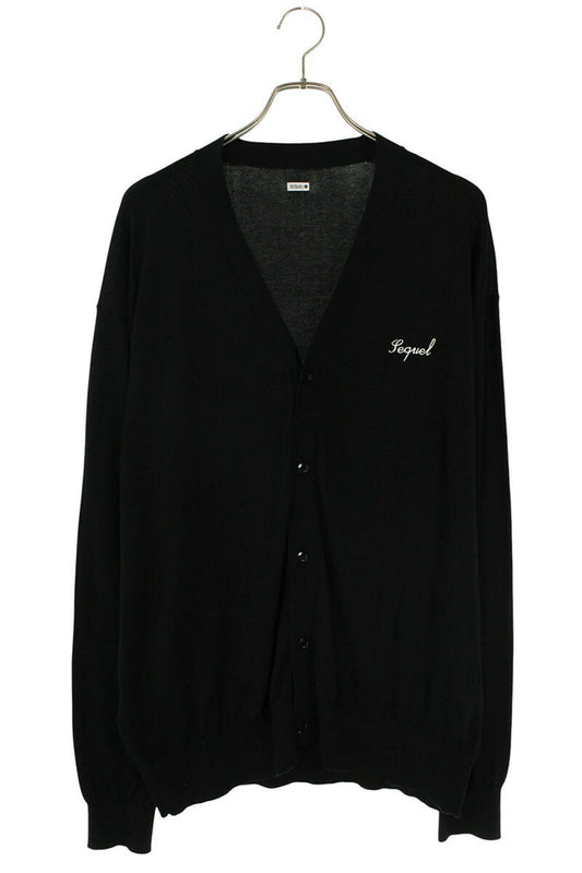SEQUEL Logo Embroidered Knit Cardigan Black Size L