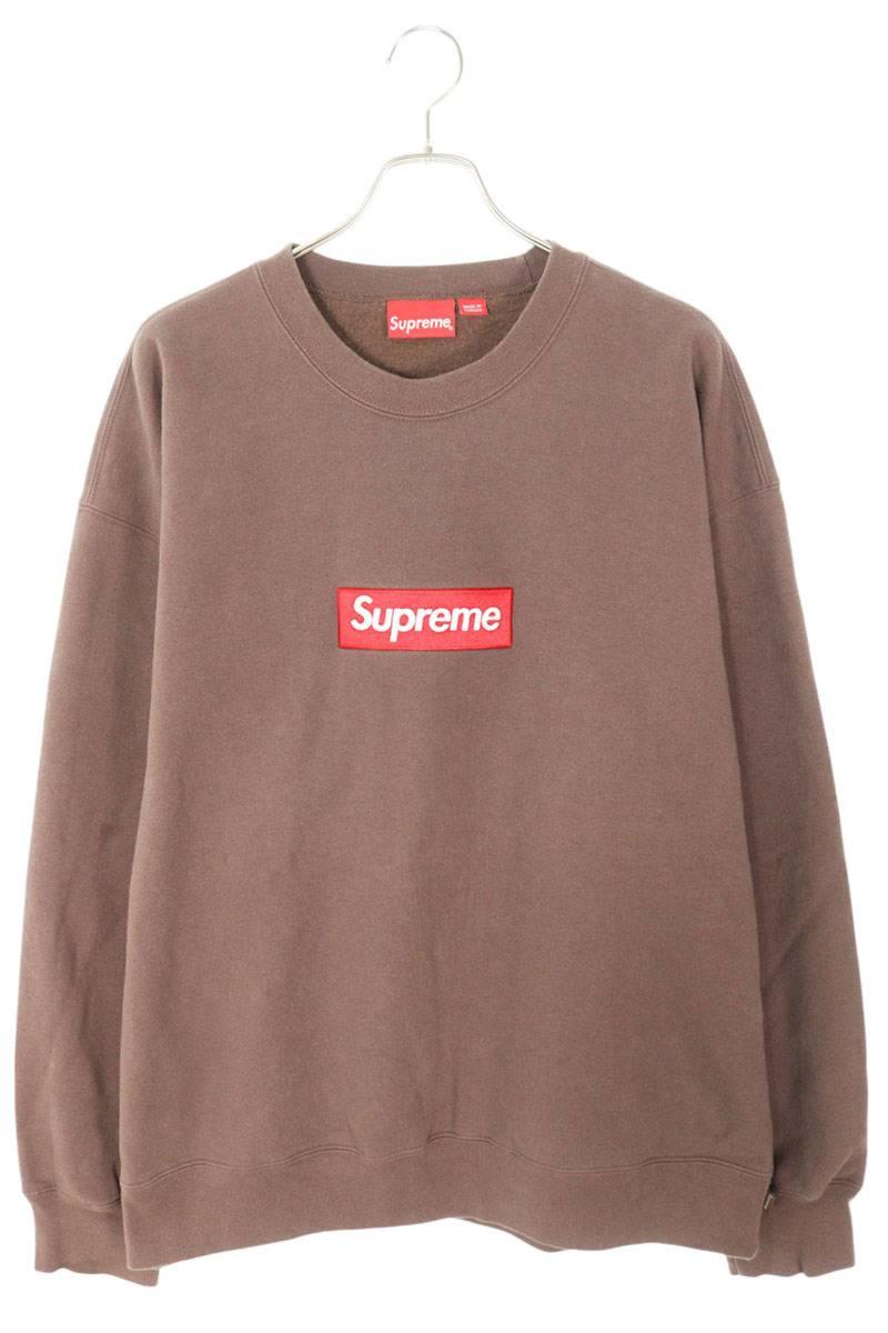 Supreme 22AW Box Logo Crewneck Logo Crewneck Sweatshirt Brown Size XXL