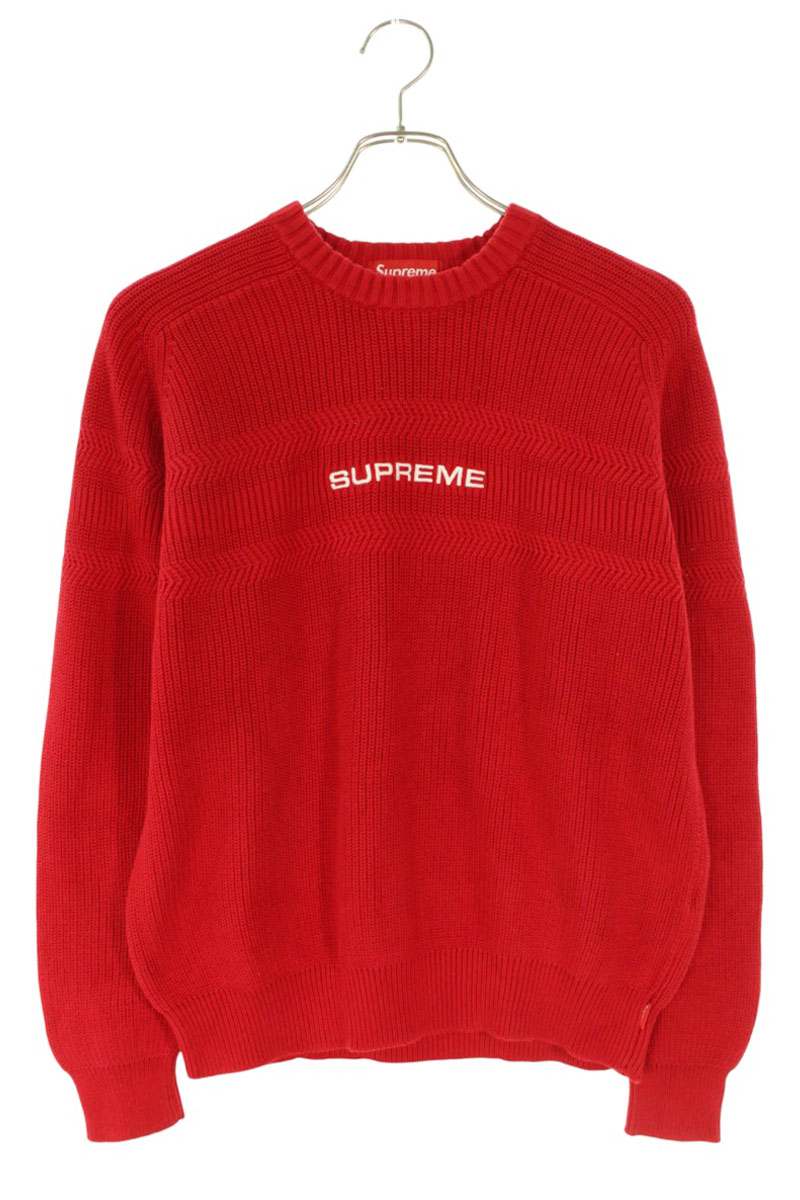 Supreme 18SS Chest Stripe Raglan Sweater Red Size S
