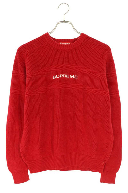 Supreme 18SS Chest Stripe Raglan Sweater Red Size S