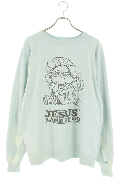 Saint Michael 23AW Distressed finish Sweat Blue