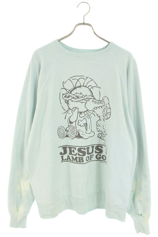 Saint Michael 23AW Distressed finish Sweat Blue