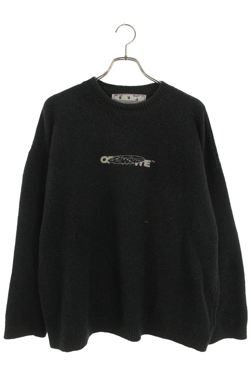 Off-White 20AW Embroidered Knit Sweater Gray Size L