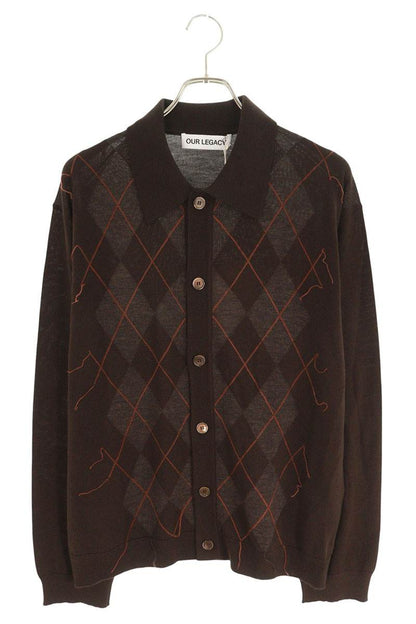 Our Legacy 25AW Wool Polo Cardigan Brown Size 50